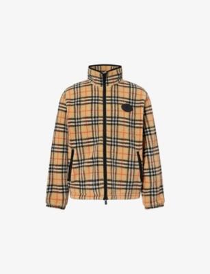 Check-Print High-Neck Wool-Blend Jacket by BURBERRY