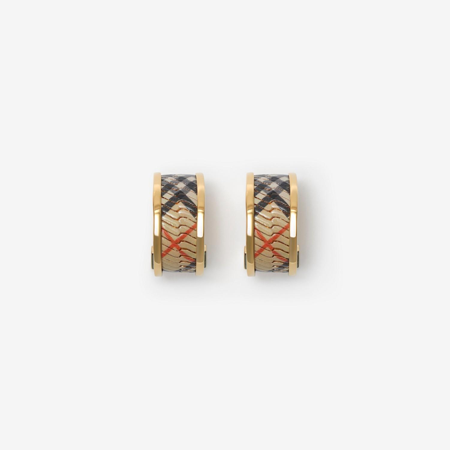Check Print Hoop Earrings by BURBERRY
