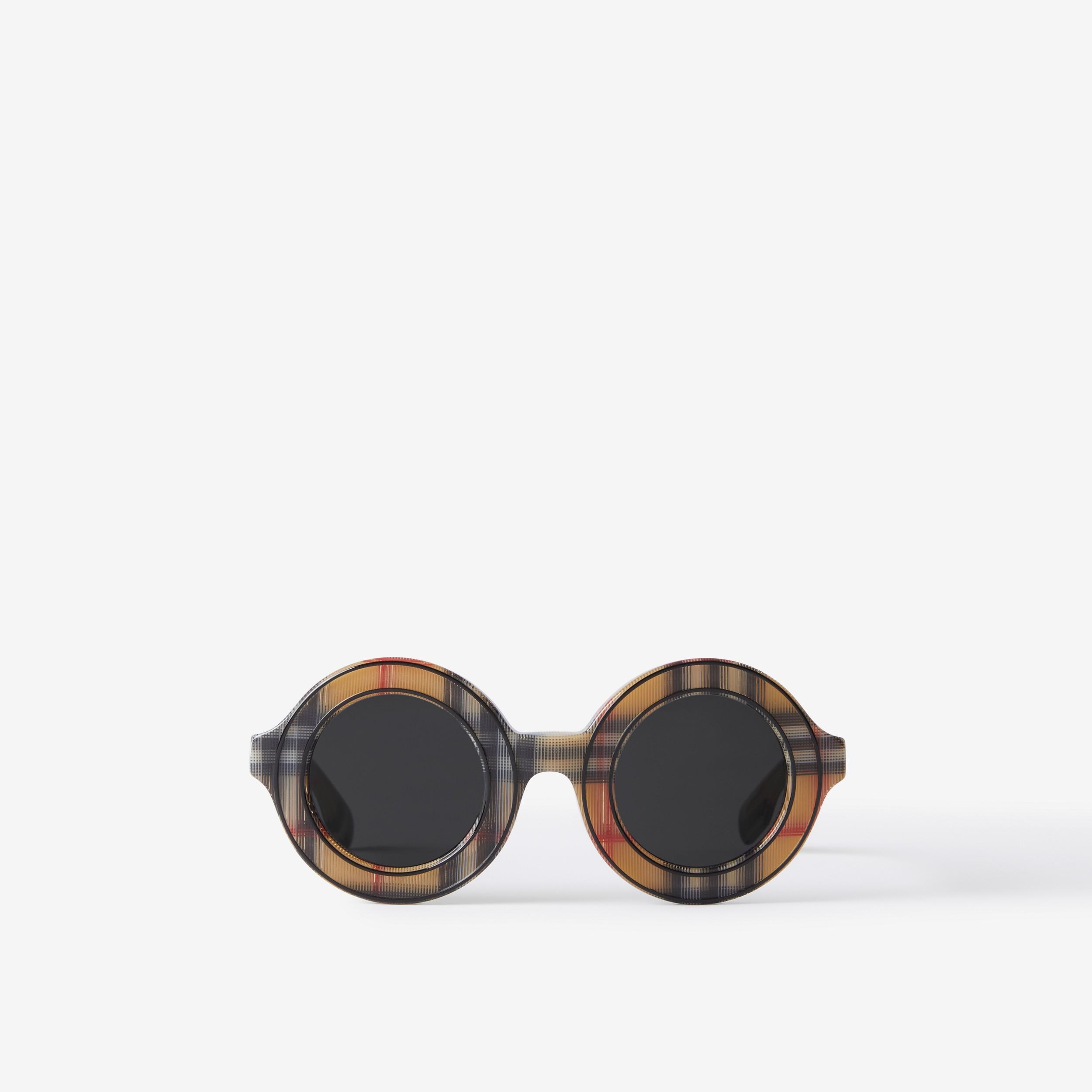 Check Round Sunglasses by BURBERRY
