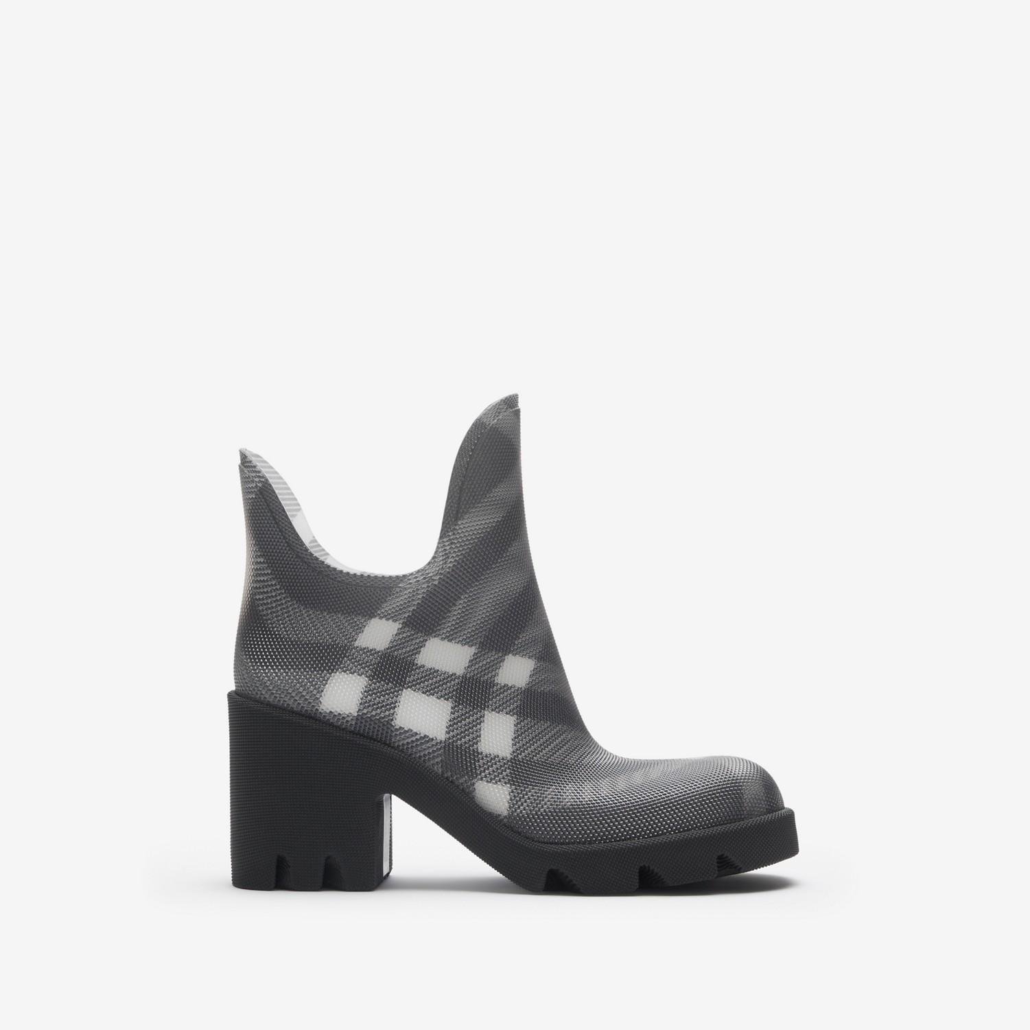 Check Rubber Marsh Heel Boots by BURBERRY