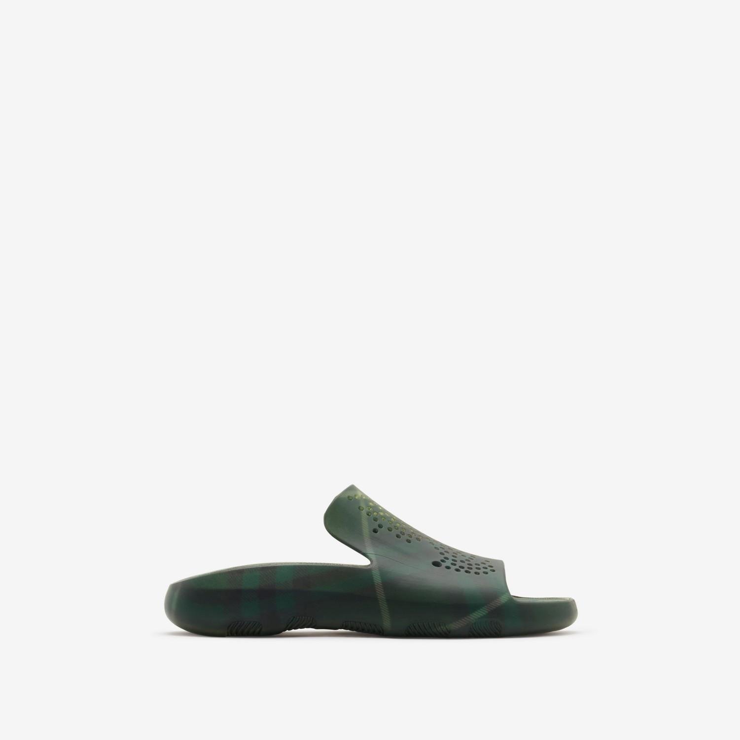 Check Rubber Stingray Slides by BURBERRY