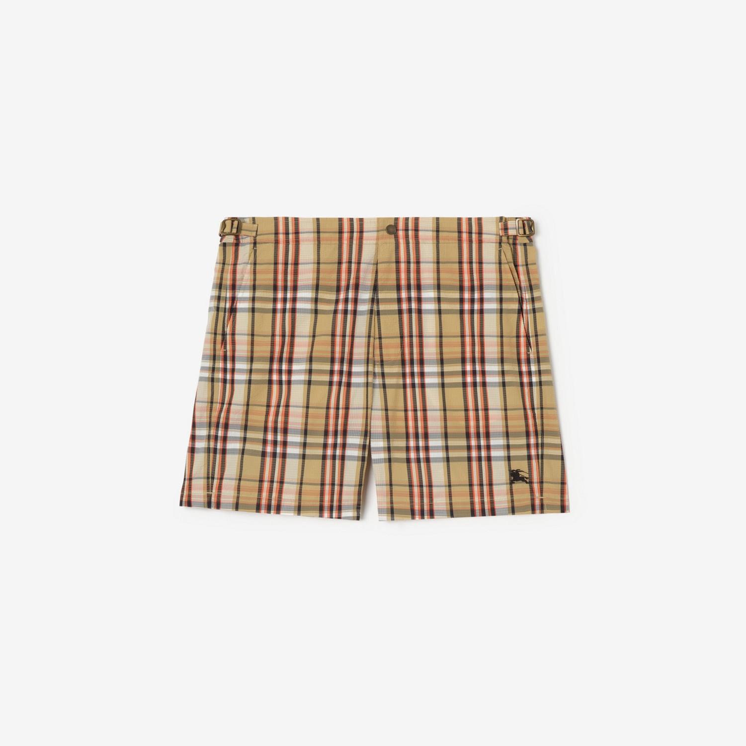 Check Seersucker Swim Shorts by BURBERRY