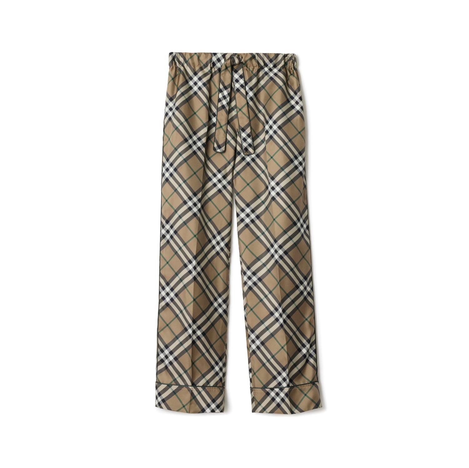 Check Silk Pyjama Trousers by BURBERRY