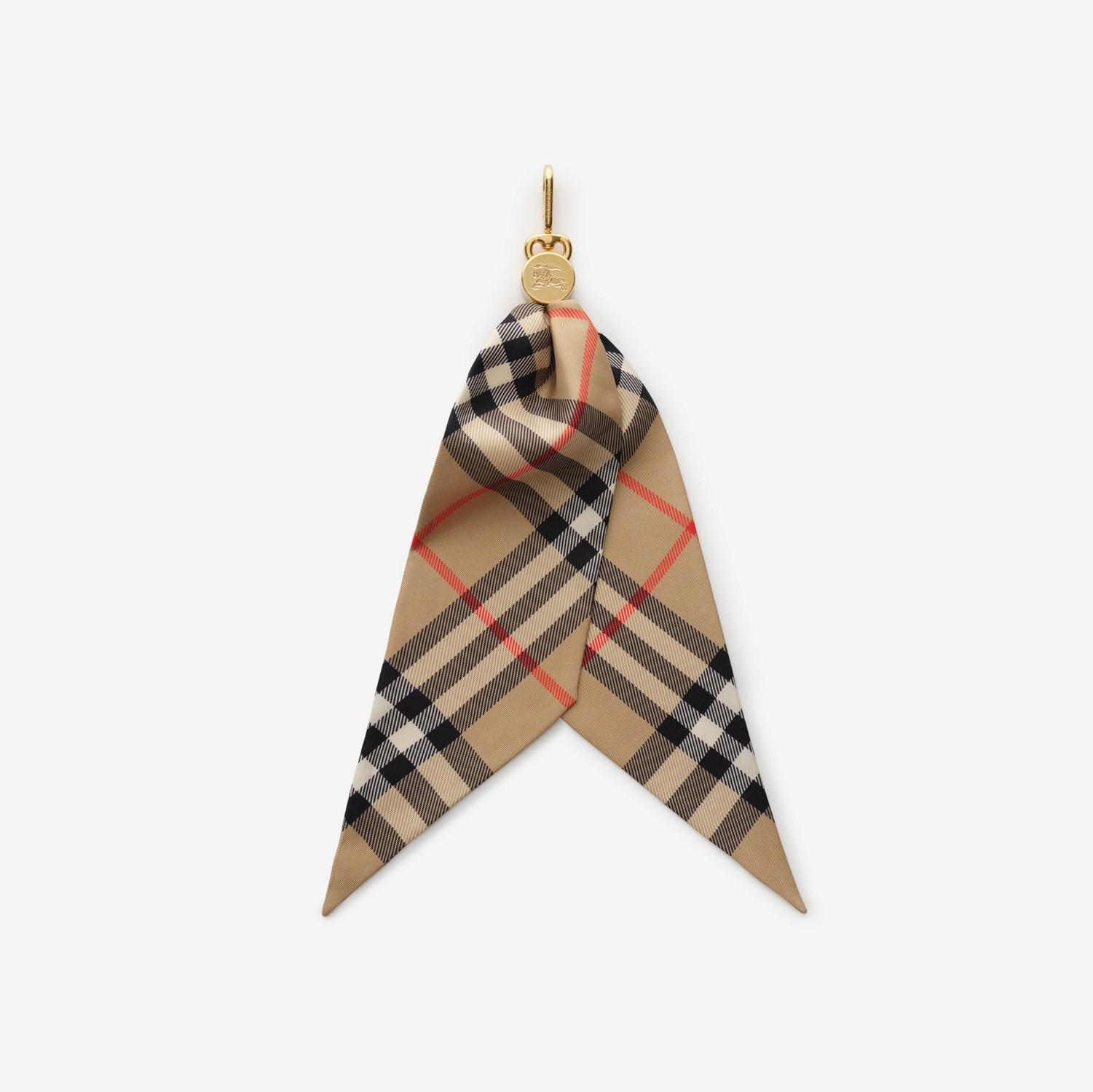 Check Silk Scarf Charm by BURBERRY
