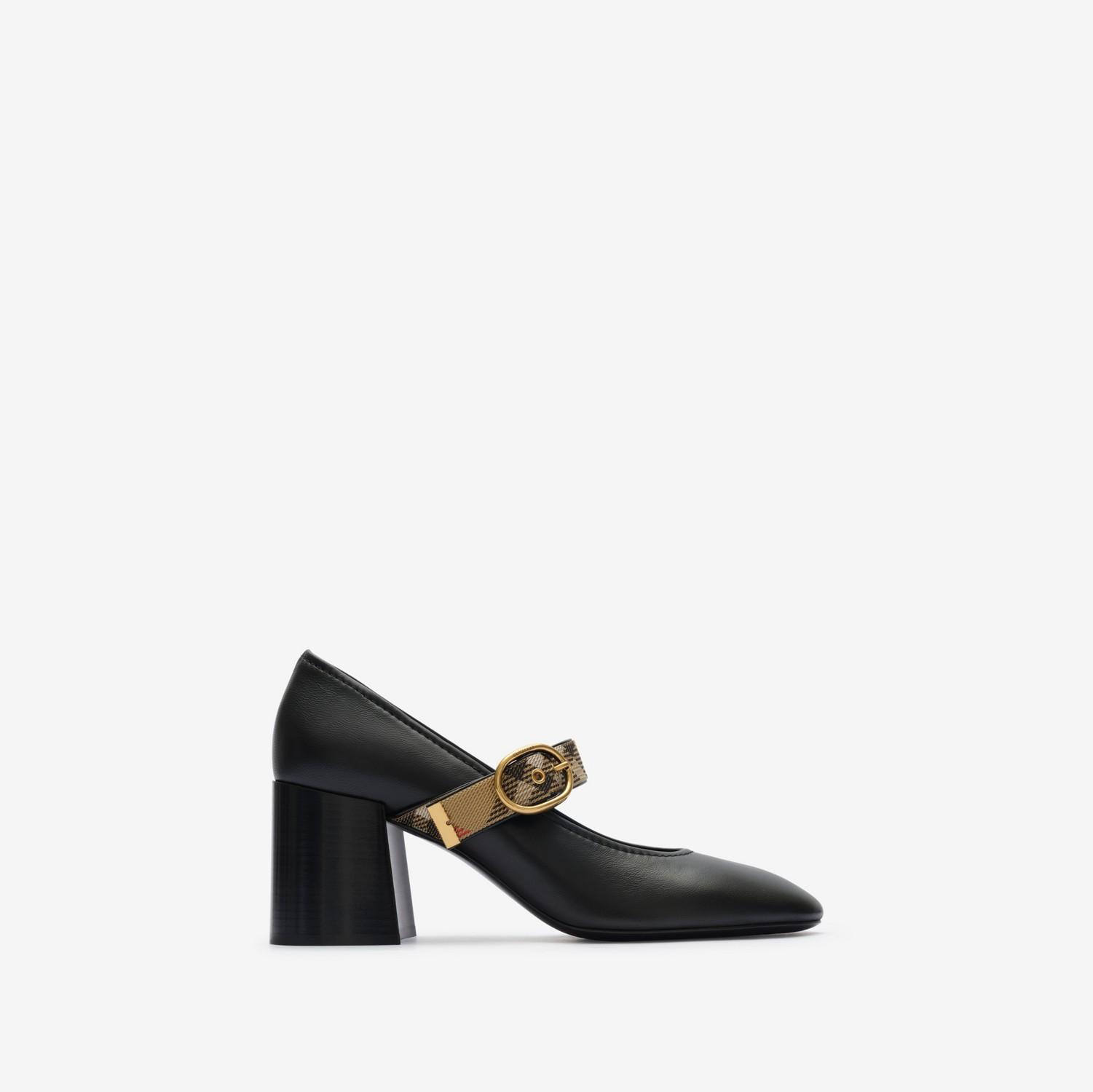 Check Strap Leather Robin Shoes by BURBERRY