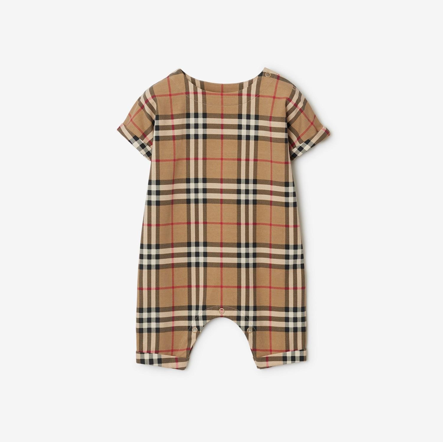Check Stretch Cotton Playsuit by BURBERRY
