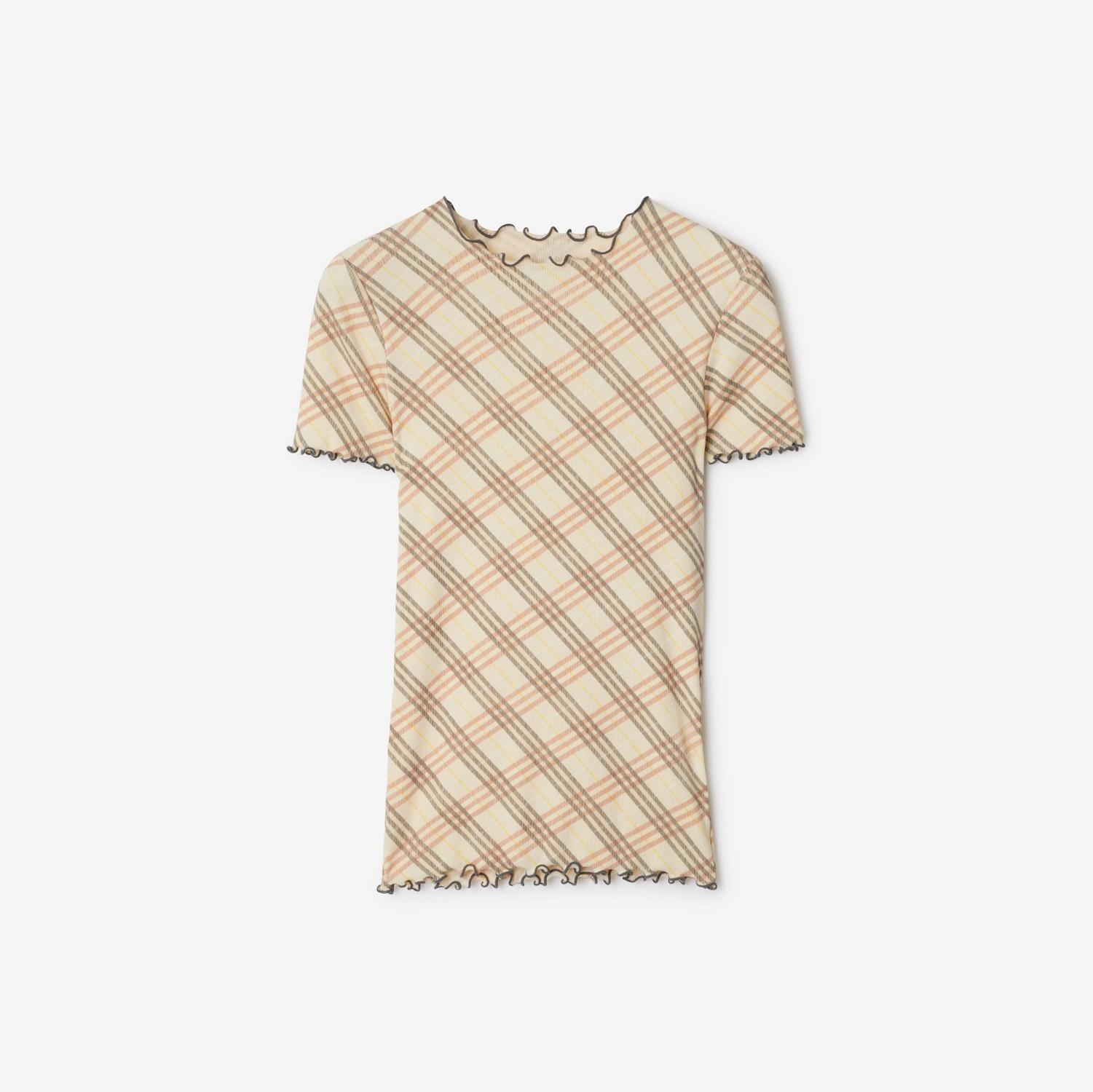 Check Stretch Cotton T-shirt by BURBERRY