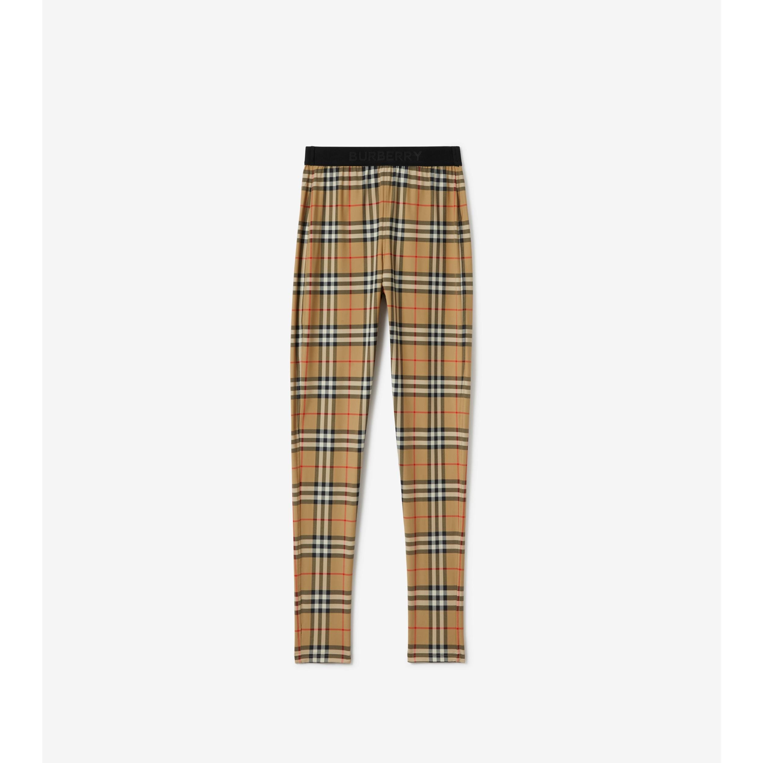Check Stretch Jersey Leggings by BURBERRY