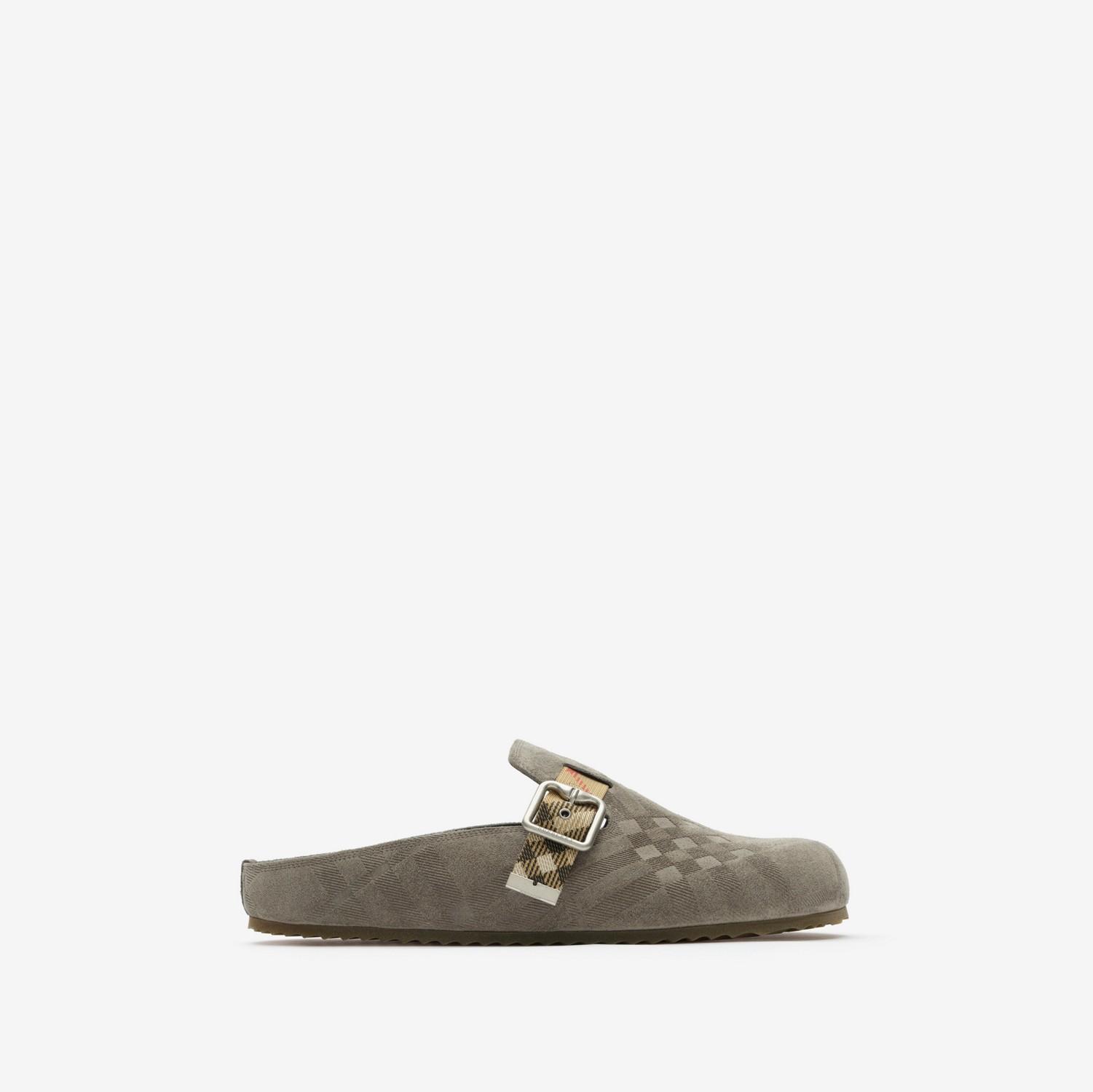 Check Suede Urchin Clogs by BURBERRY
