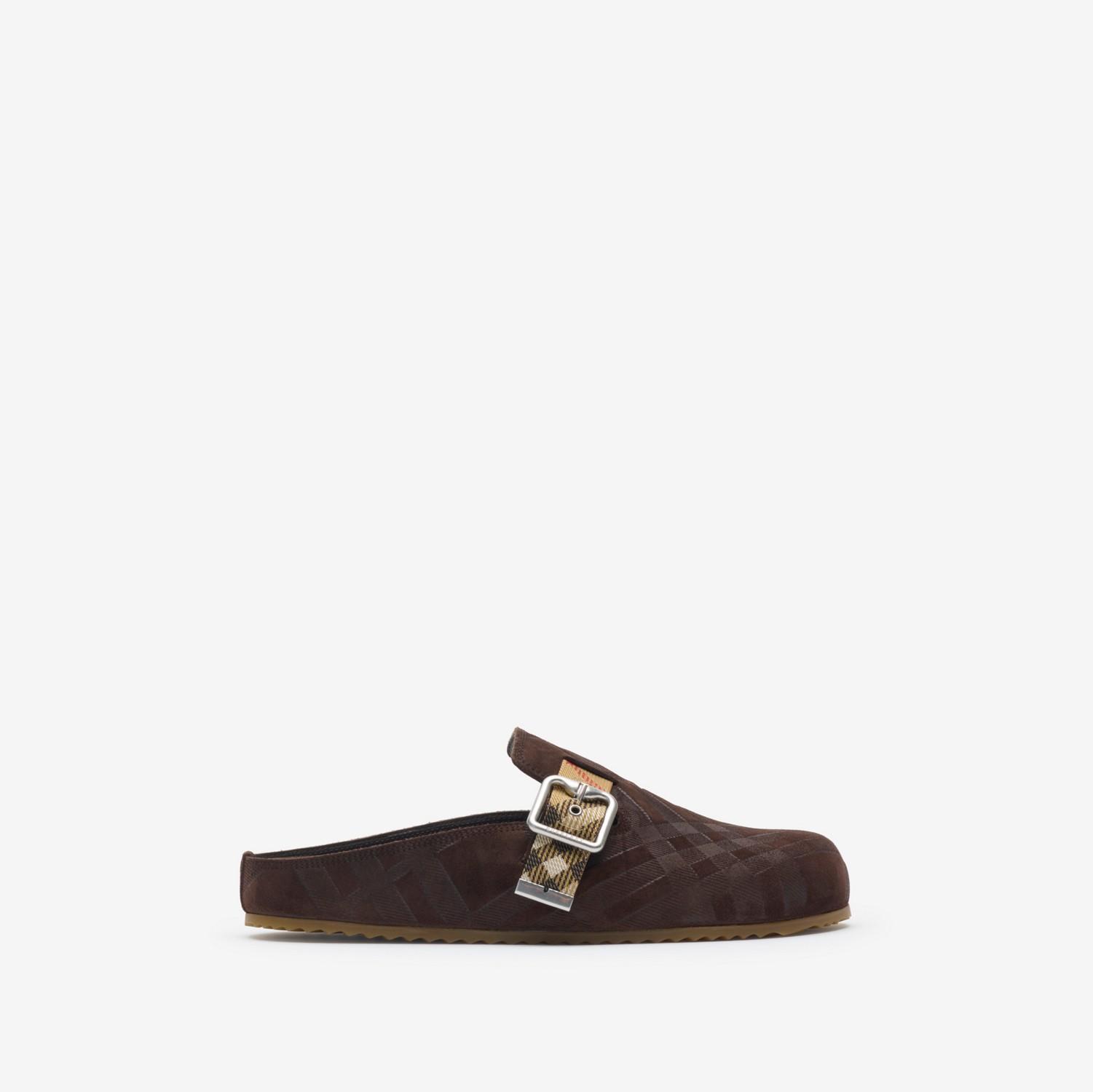 Check Suede Urchin Clogs by BURBERRY