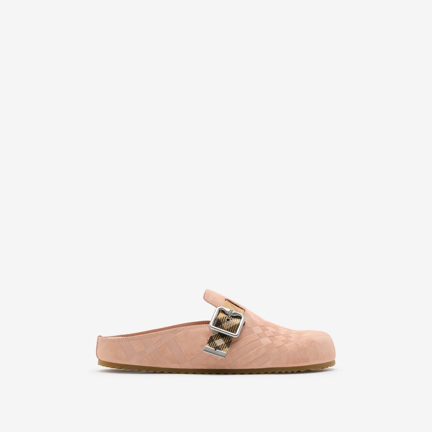 Check Suede Urchin Clogs by BURBERRY