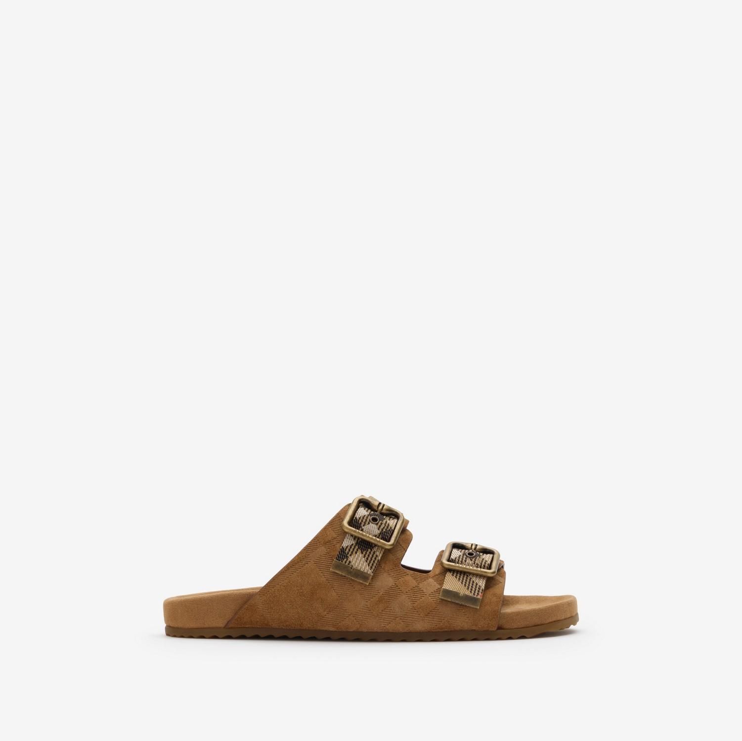 Check Suede Urchin Sandals by BURBERRY