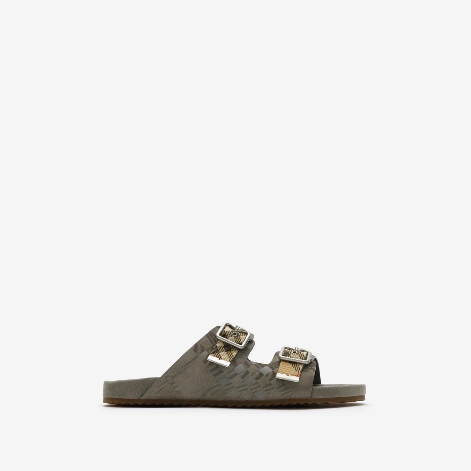 Check Suede Urchin Sandals by BURBERRY
