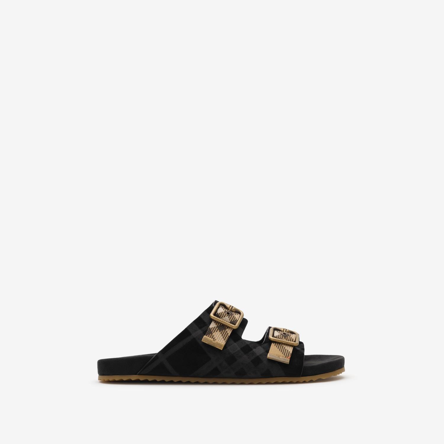 Check Suede Urchin Sandals by BURBERRY