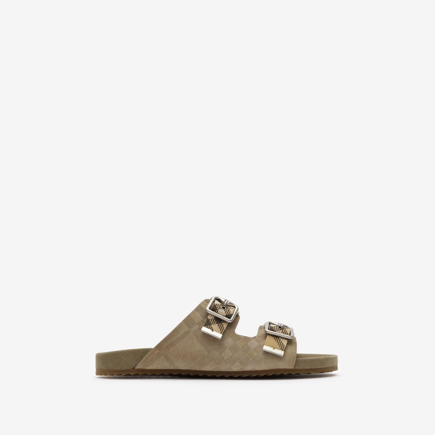 Check Suede Urchin Sandals by BURBERRY