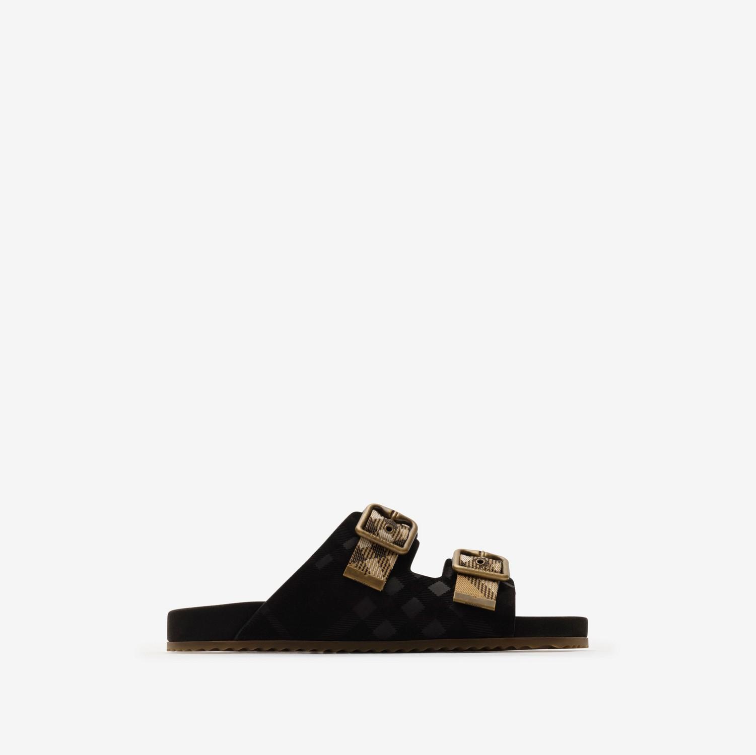 Check Suede Urchin Sandals by BURBERRY