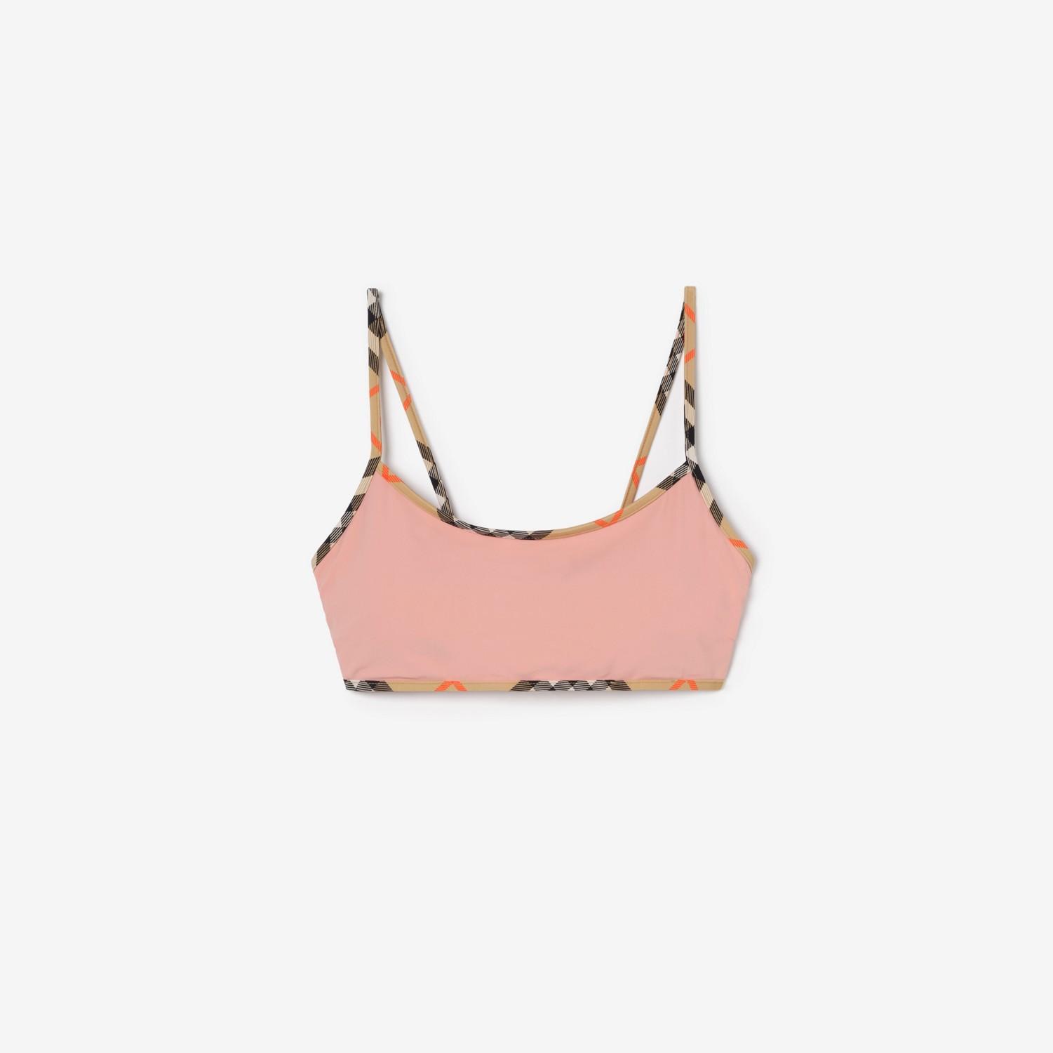 Check Trim Bikini Top by BURBERRY