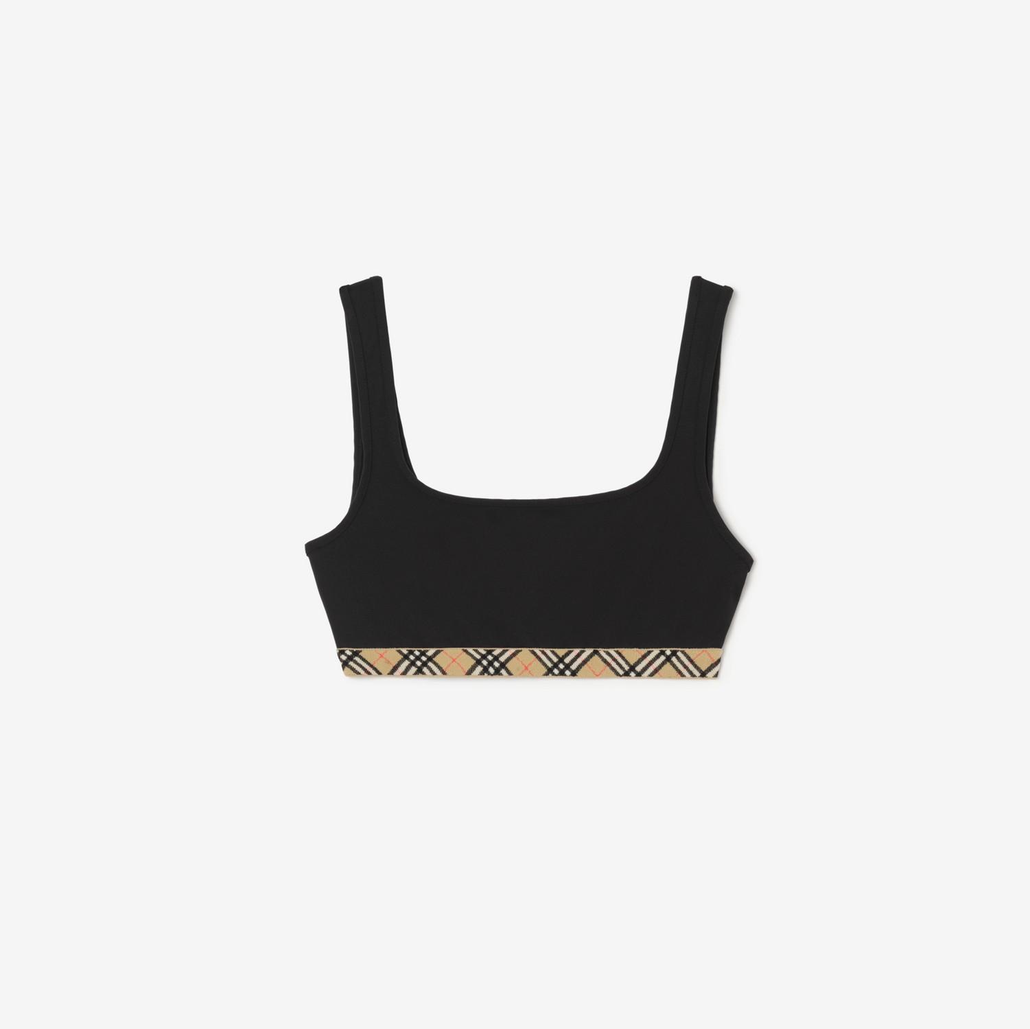 Check Trim Bikini Top by BURBERRY