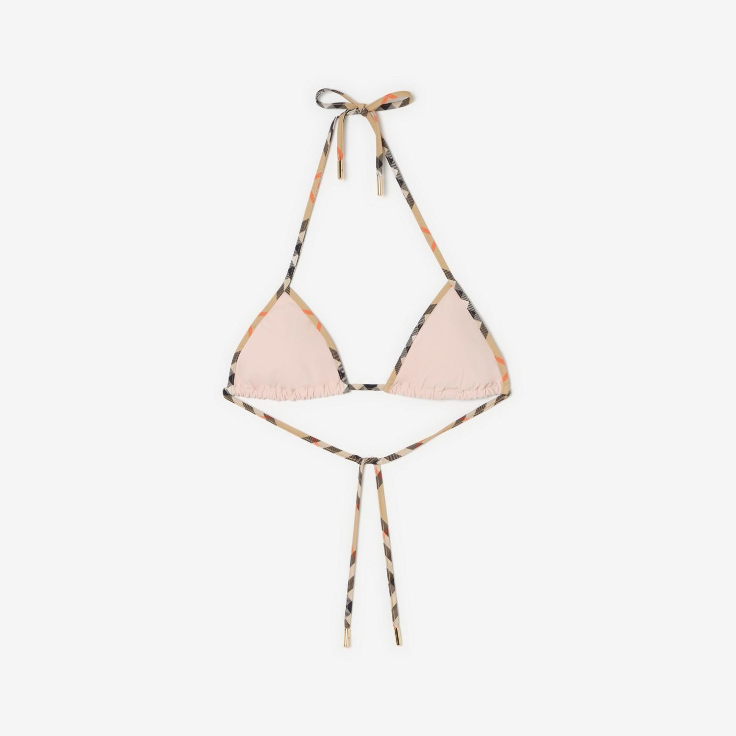 Check Trim Bikini Top by BURBERRY