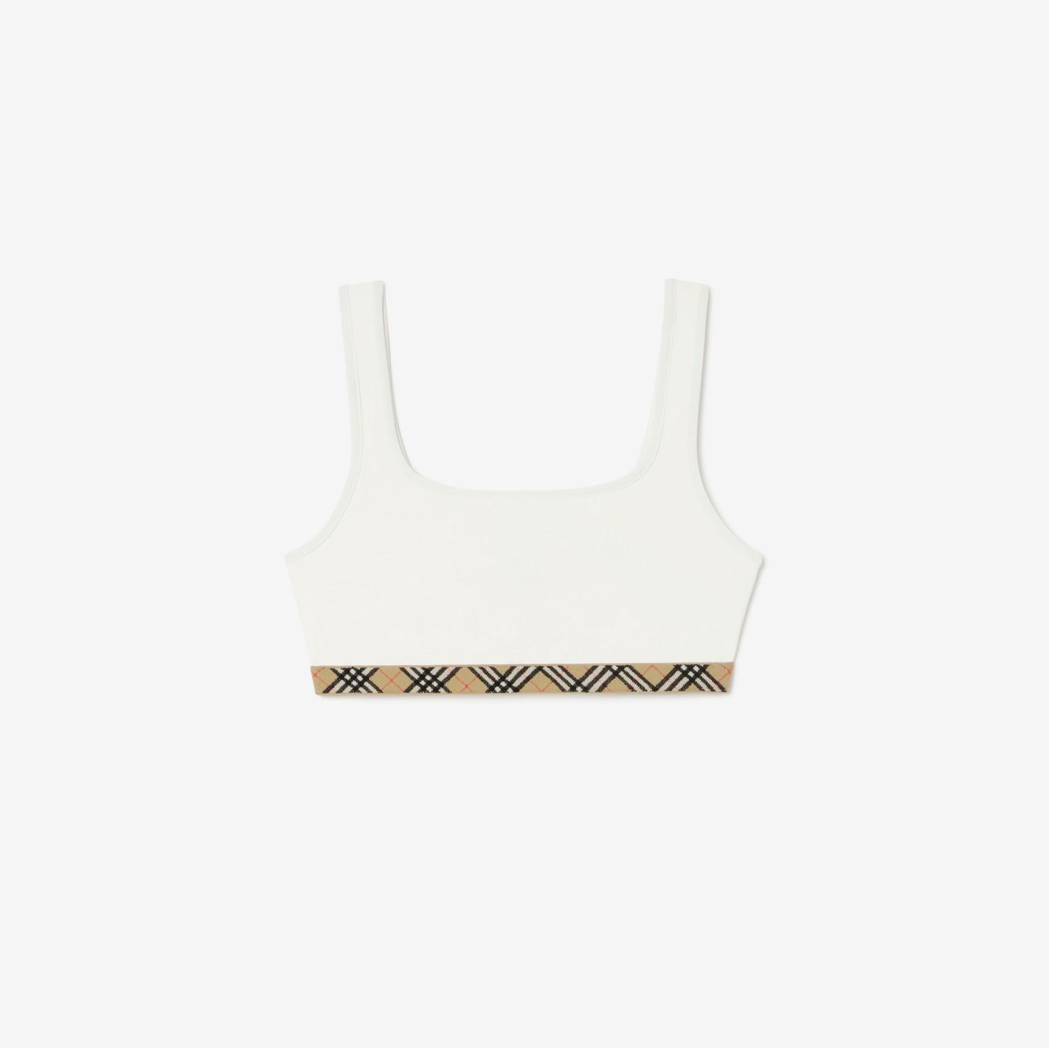 Check Trim Bikini Top by BURBERRY