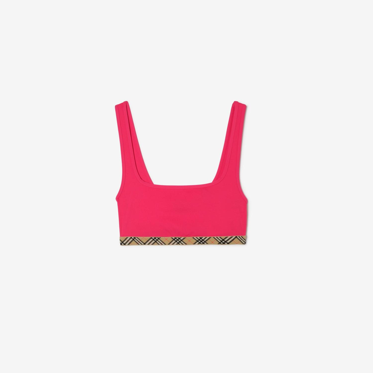 Check Trim Bikini Top by BURBERRY