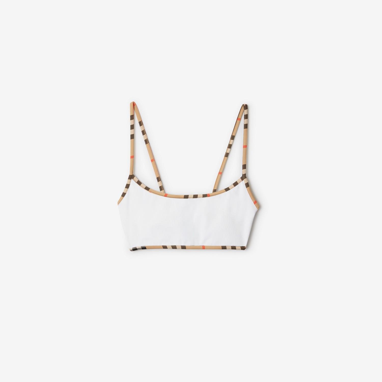 Check Trim Bikini Top by BURBERRY