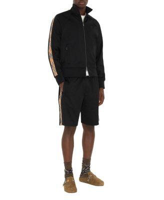 Check Trim Cotton Blend Shorts by BURBERRY