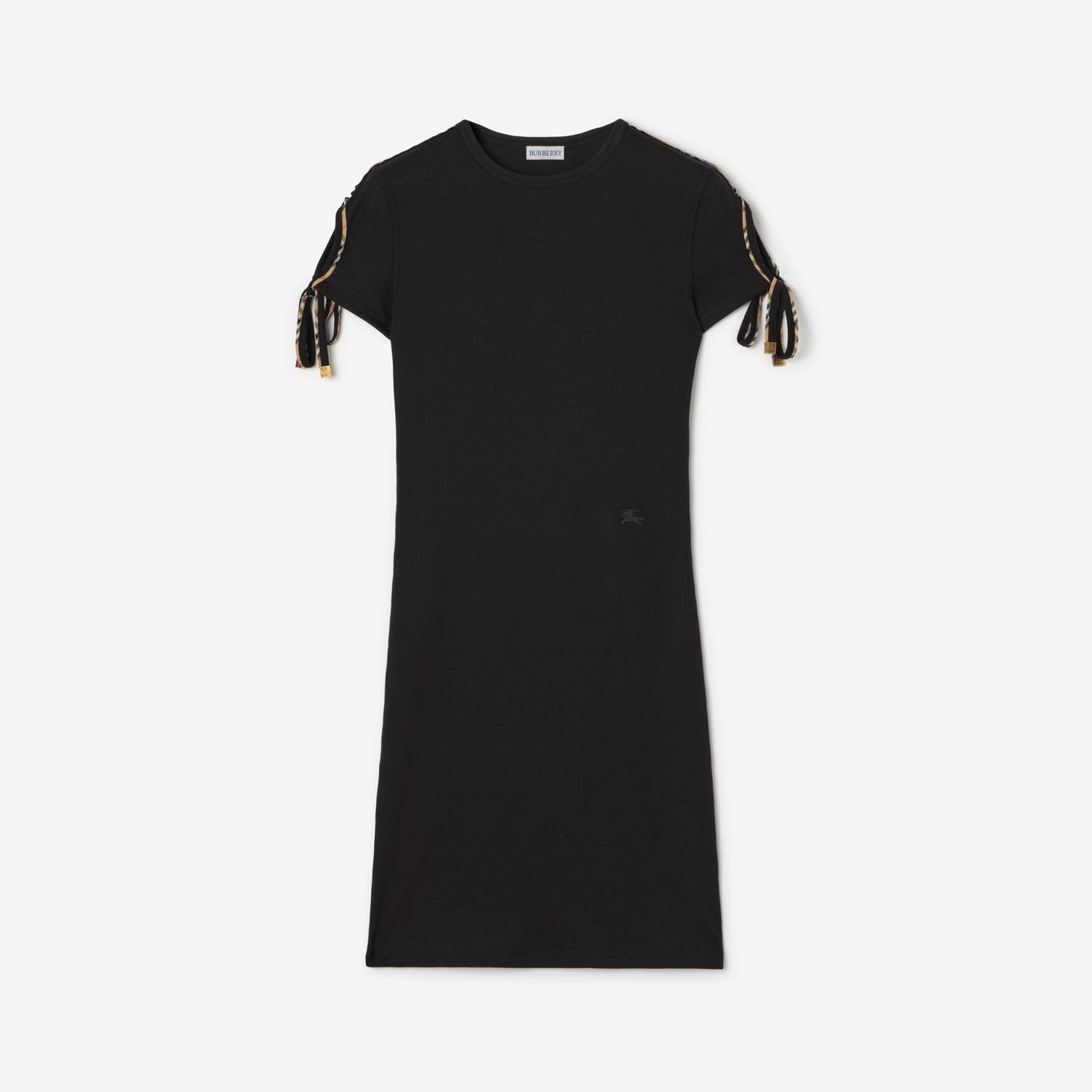 Check Trim Cotton Dress by BURBERRY