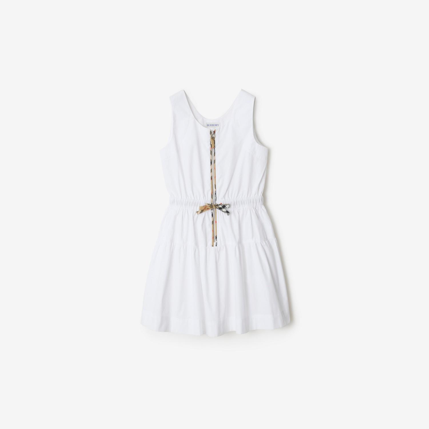 Check Trim Cotton Dress by BURBERRY