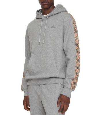 Check Trim Cotton Hoodie by BURBERRY