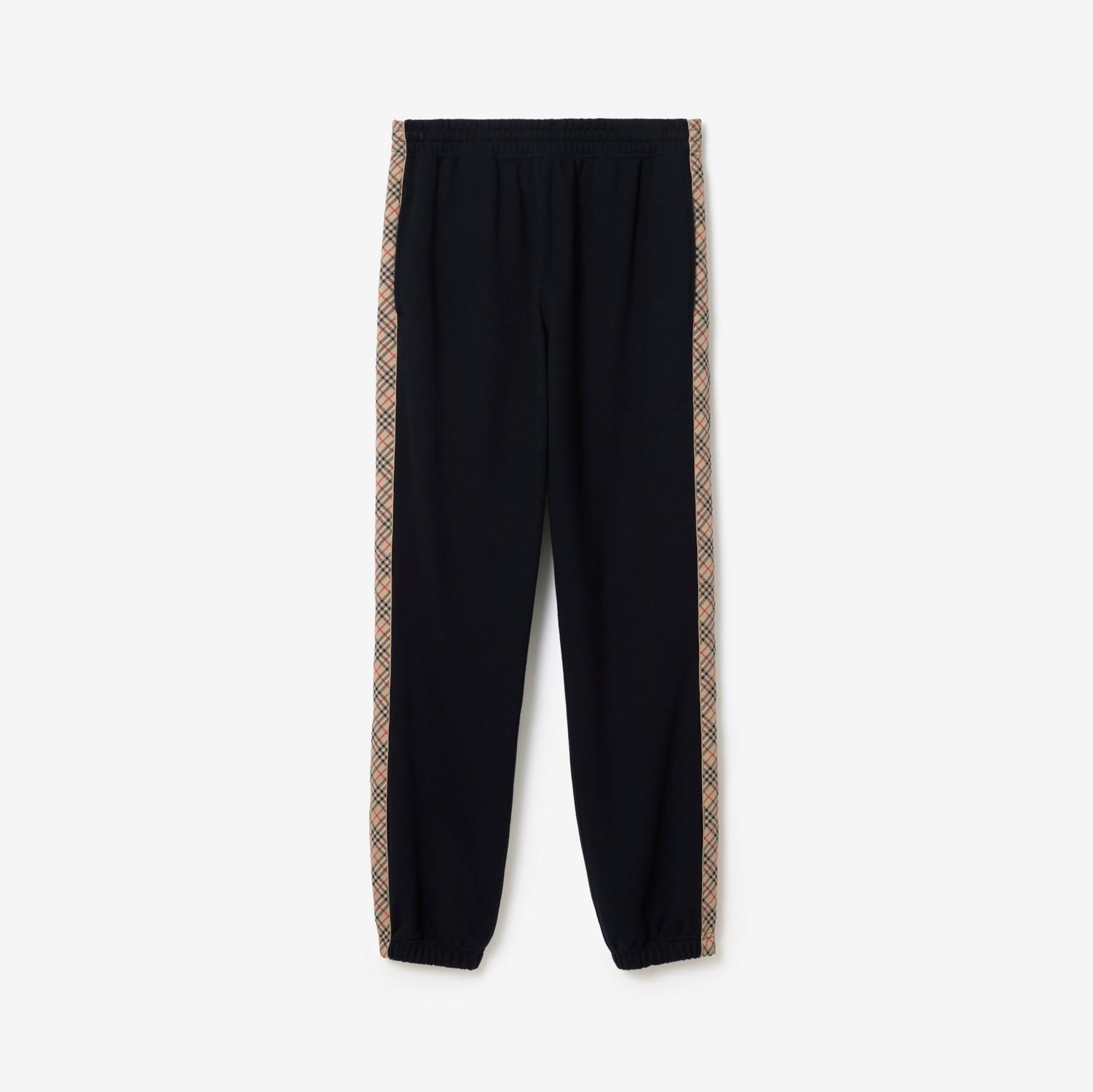 Check Trim Cotton Jogging Pants by BURBERRY