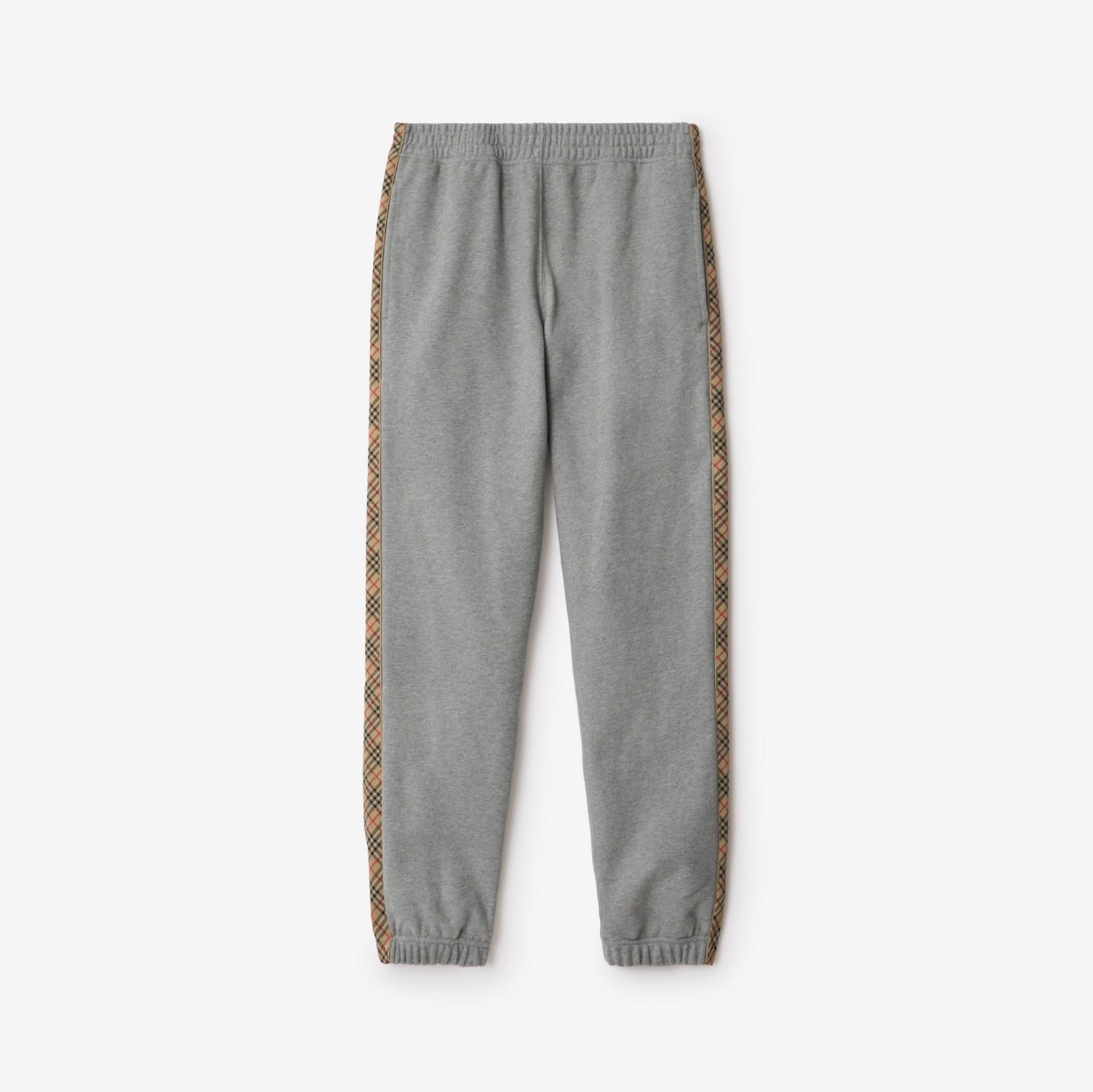 Check Trim Cotton Jogging Pants by BURBERRY