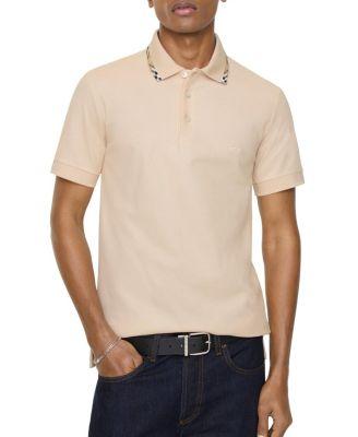 Check Trim Cotton Polo Shirt by BURBERRY
