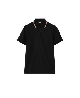 Check Trim Cotton Polo Shirt by BURBERRY