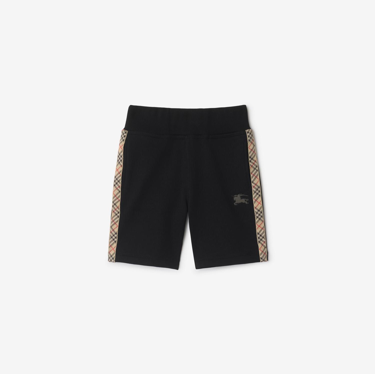 Check Trim Cotton Shorts by BURBERRY