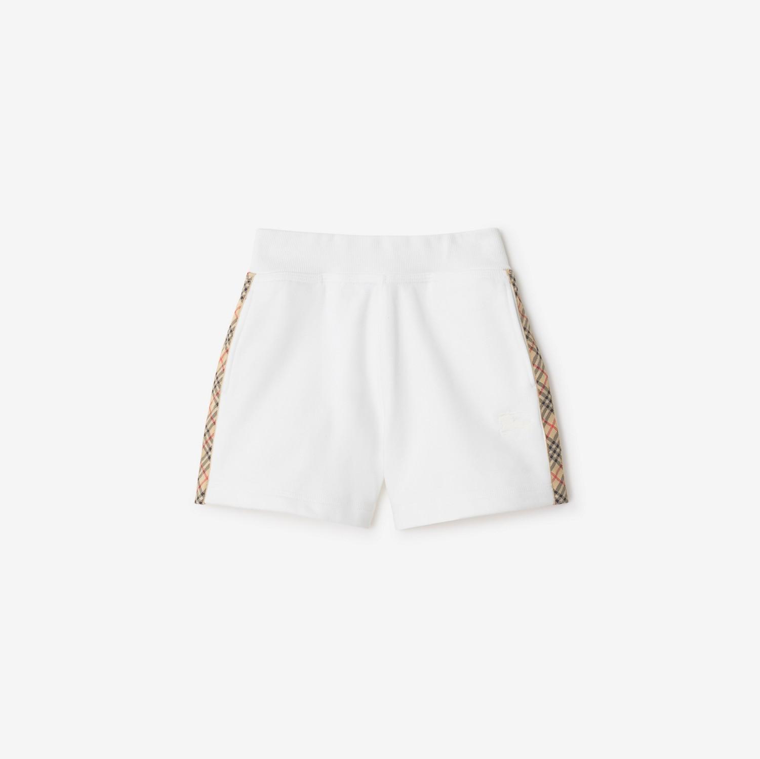 Check Trim Cotton Shorts by BURBERRY