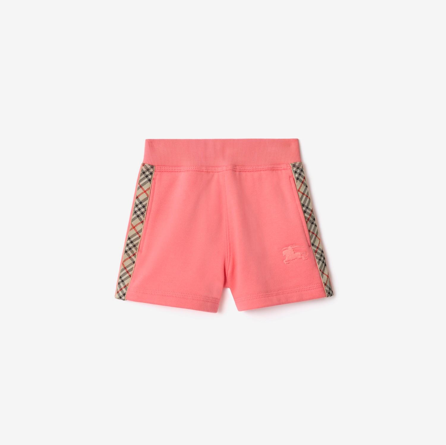 Check Trim Cotton Shorts by BURBERRY