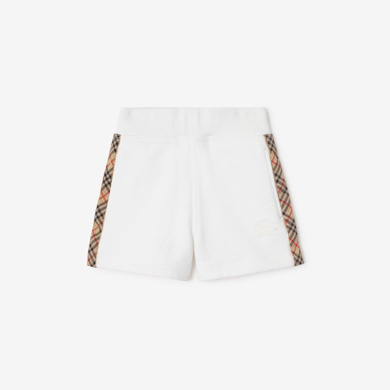 Check Trim Cotton Shorts by BURBERRY