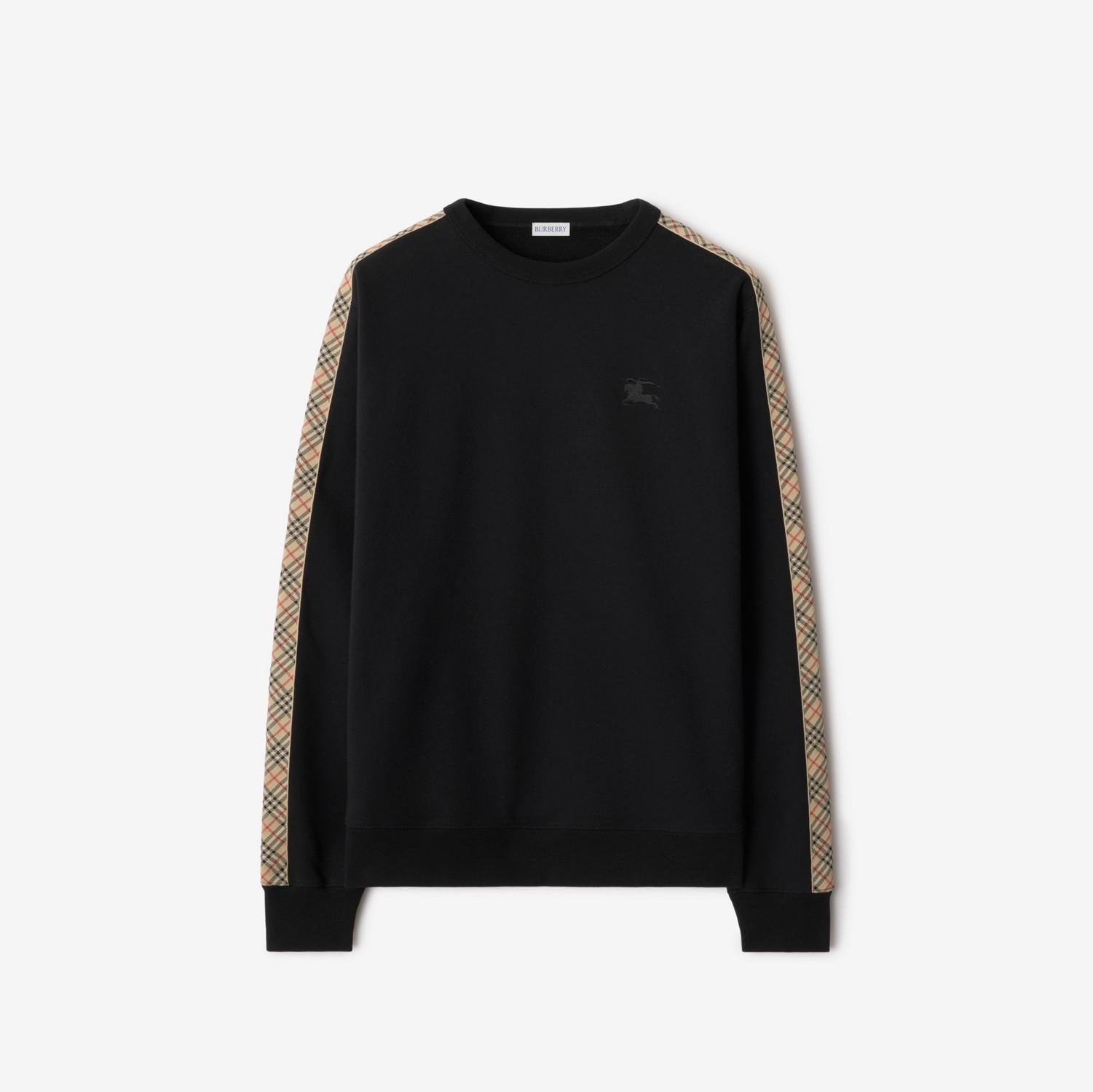 Check Trim Cotton Sweatshirt by BURBERRY