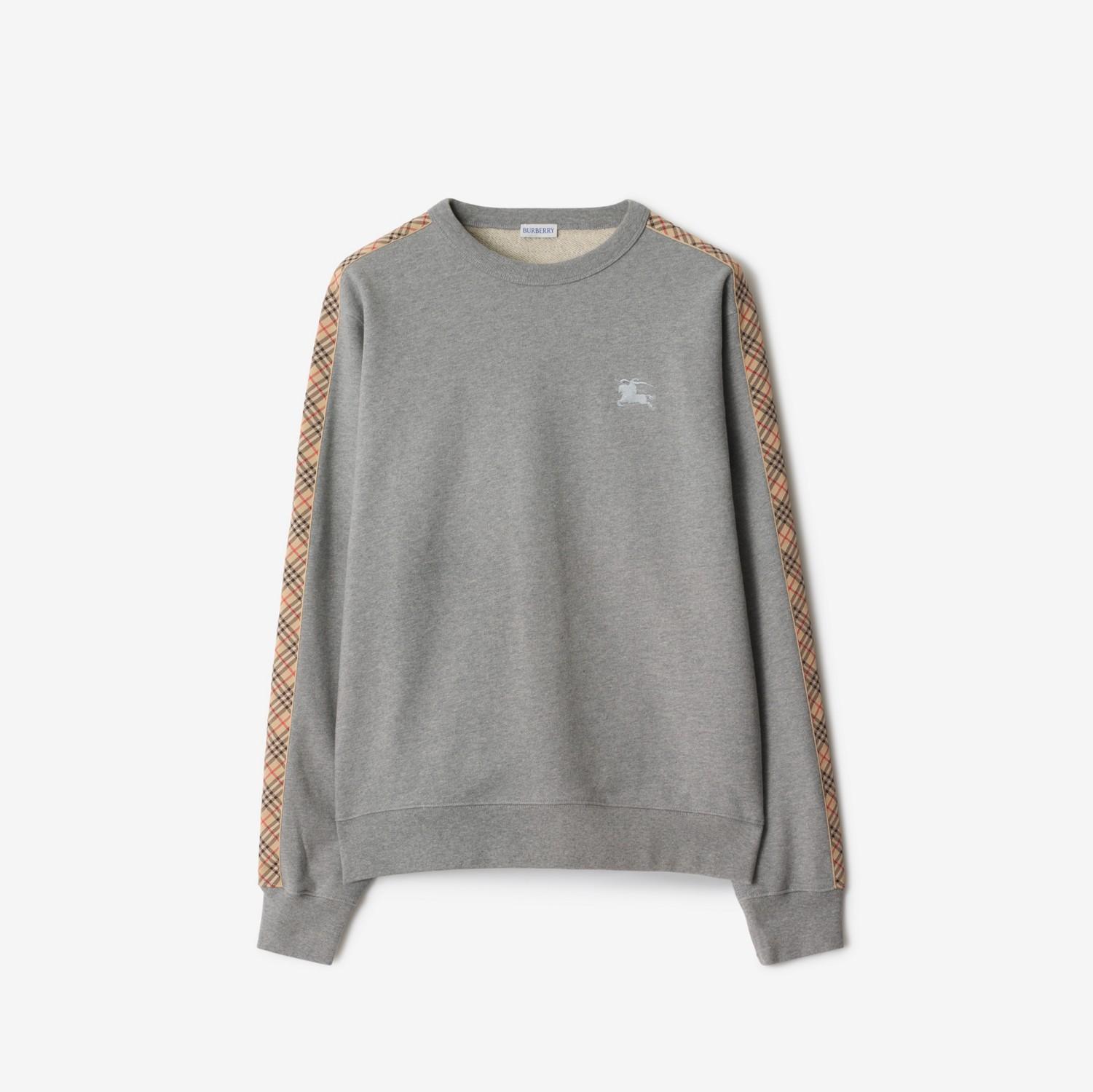 Check Trim Cotton Sweatshirt by BURBERRY