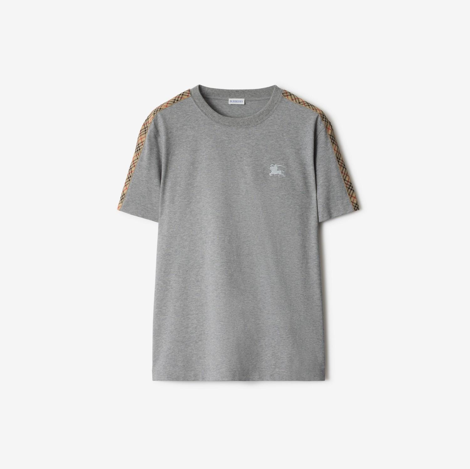 Check Trim Cotton T-shirt by BURBERRY