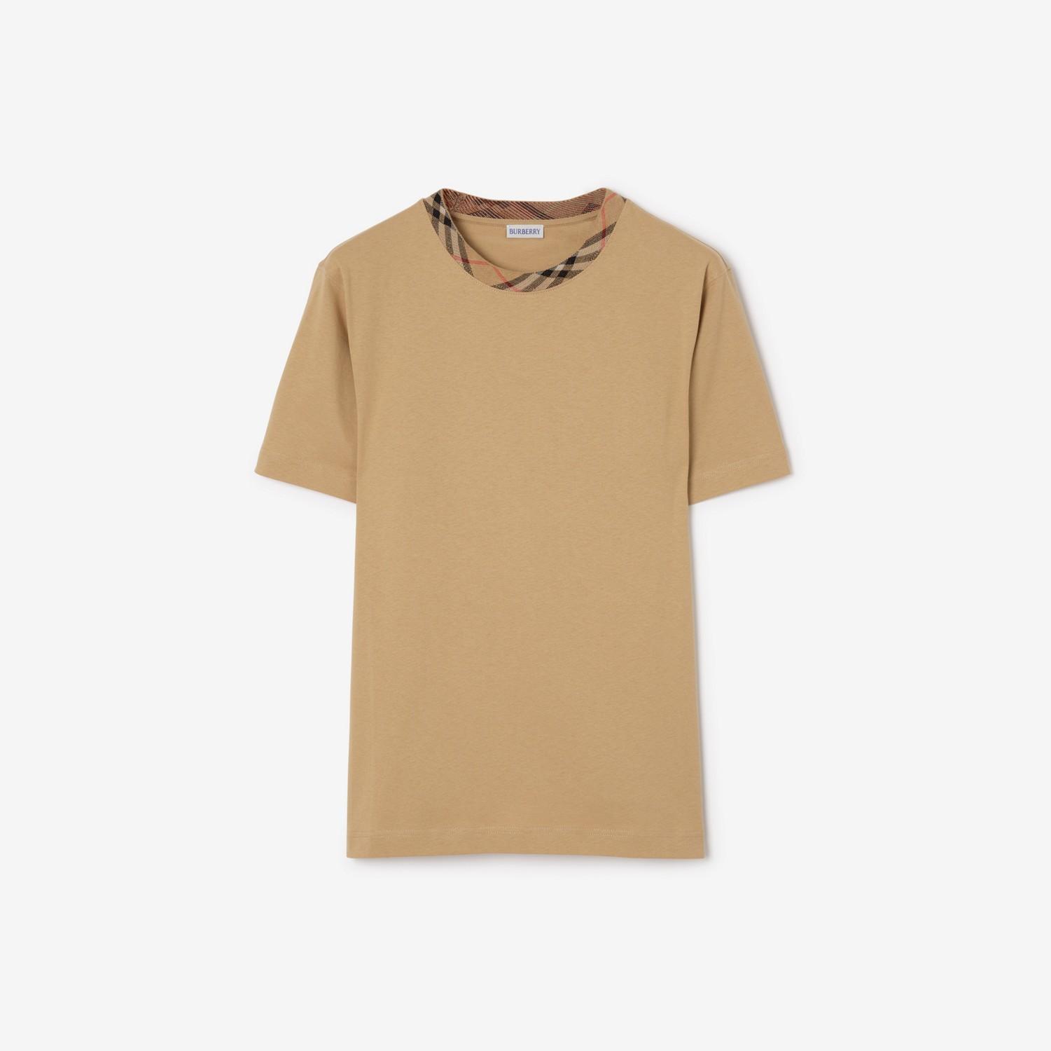 Check Trim Cotton T-shirt by undefined