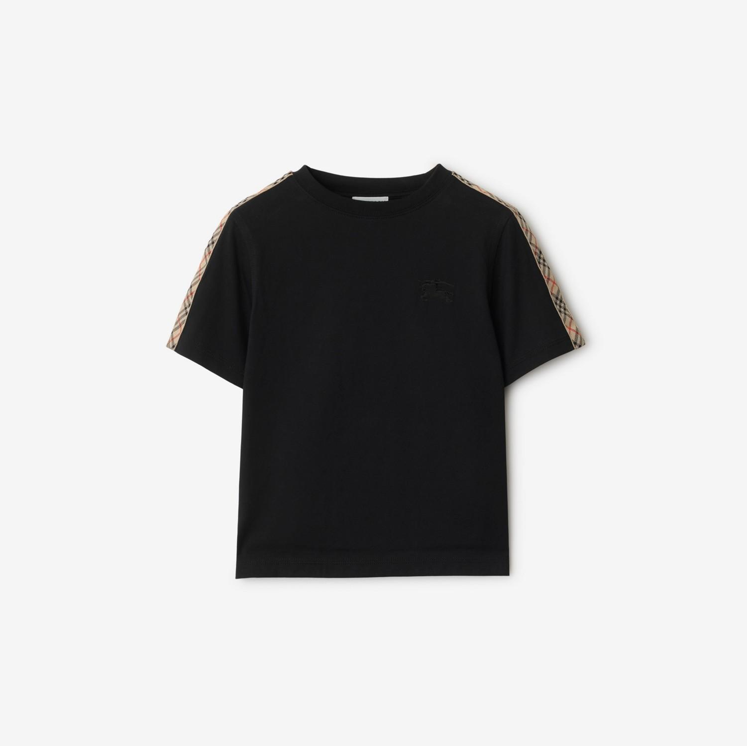 Check Trim Cotton T-shirt by BURBERRY