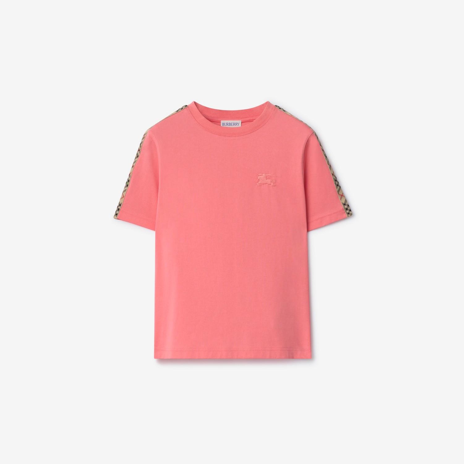 Check Trim Cotton T-shirt by BURBERRY