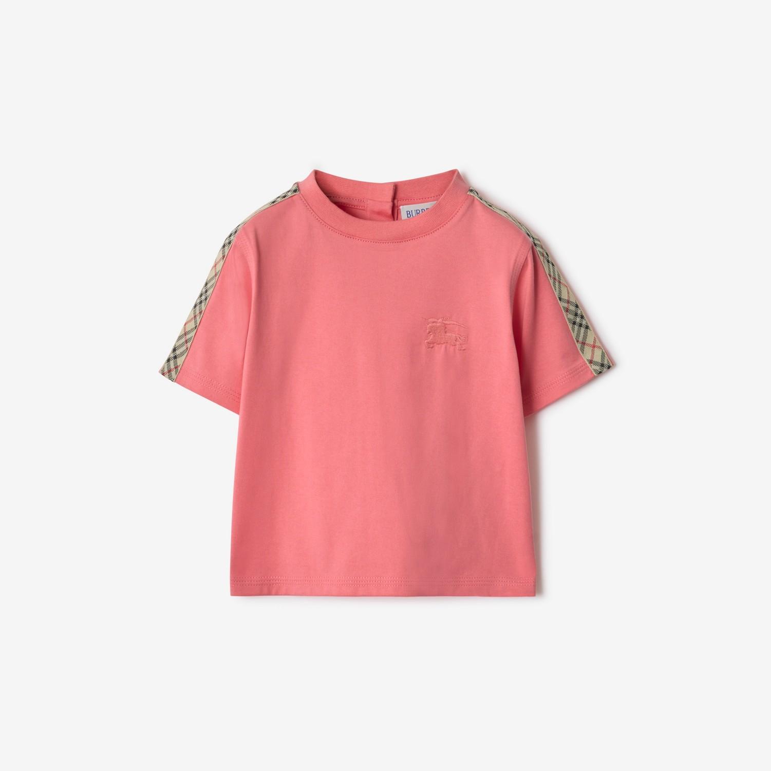 Check Trim Cotton T-shirt by BURBERRY