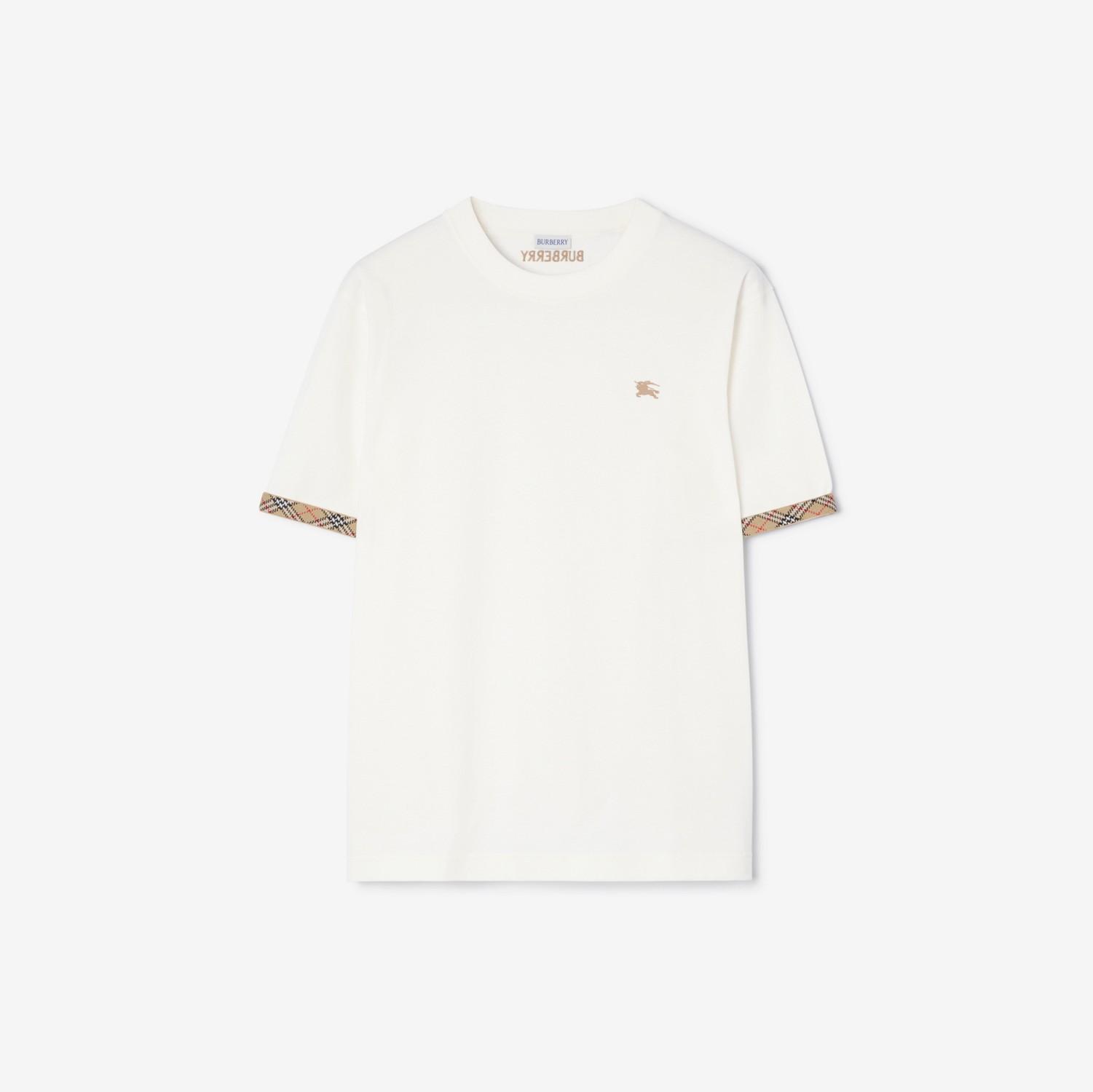 Check Trim Cotton T-shirt by BURBERRY