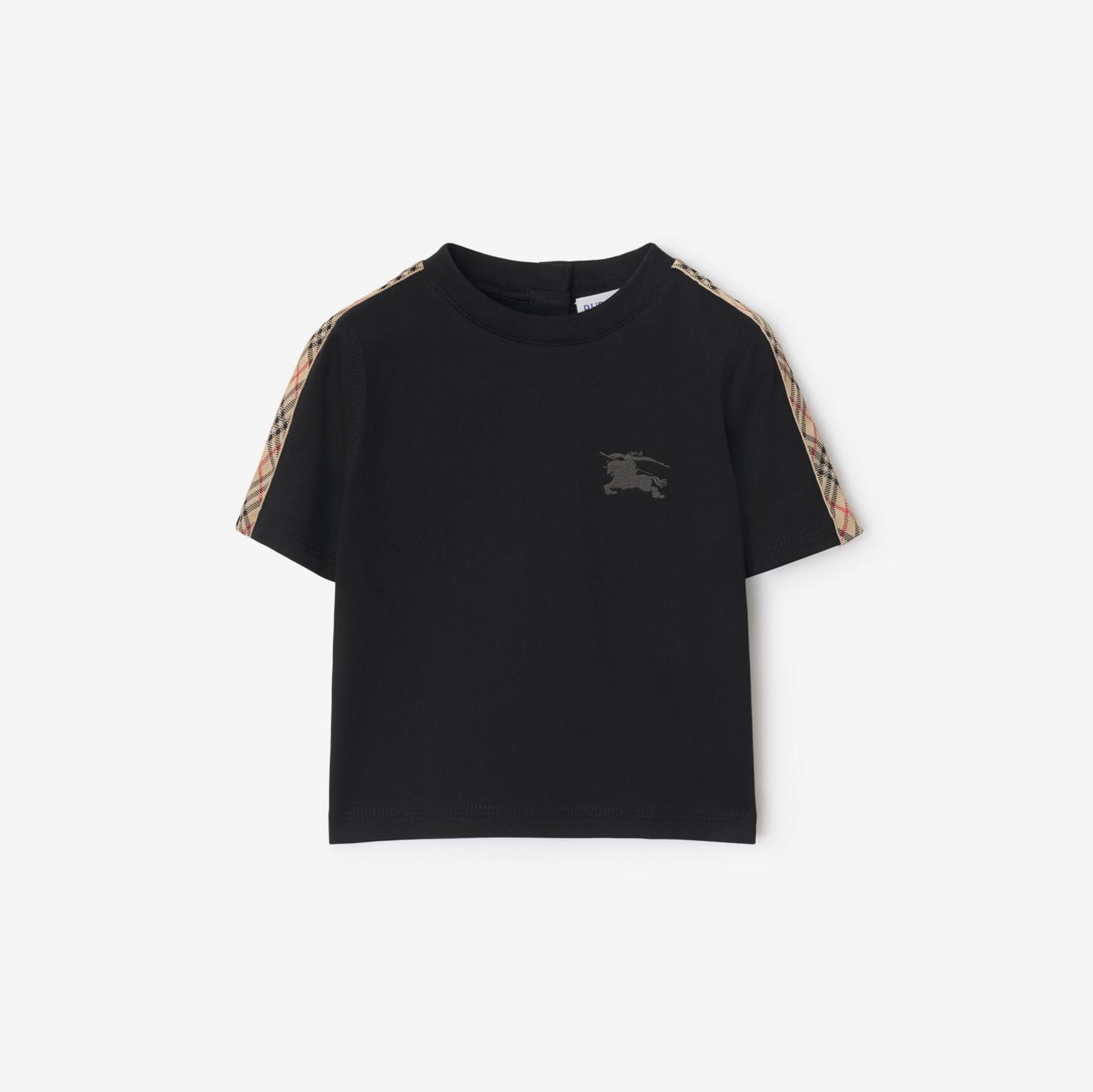 Check Trim Cotton T-shirt by BURBERRY