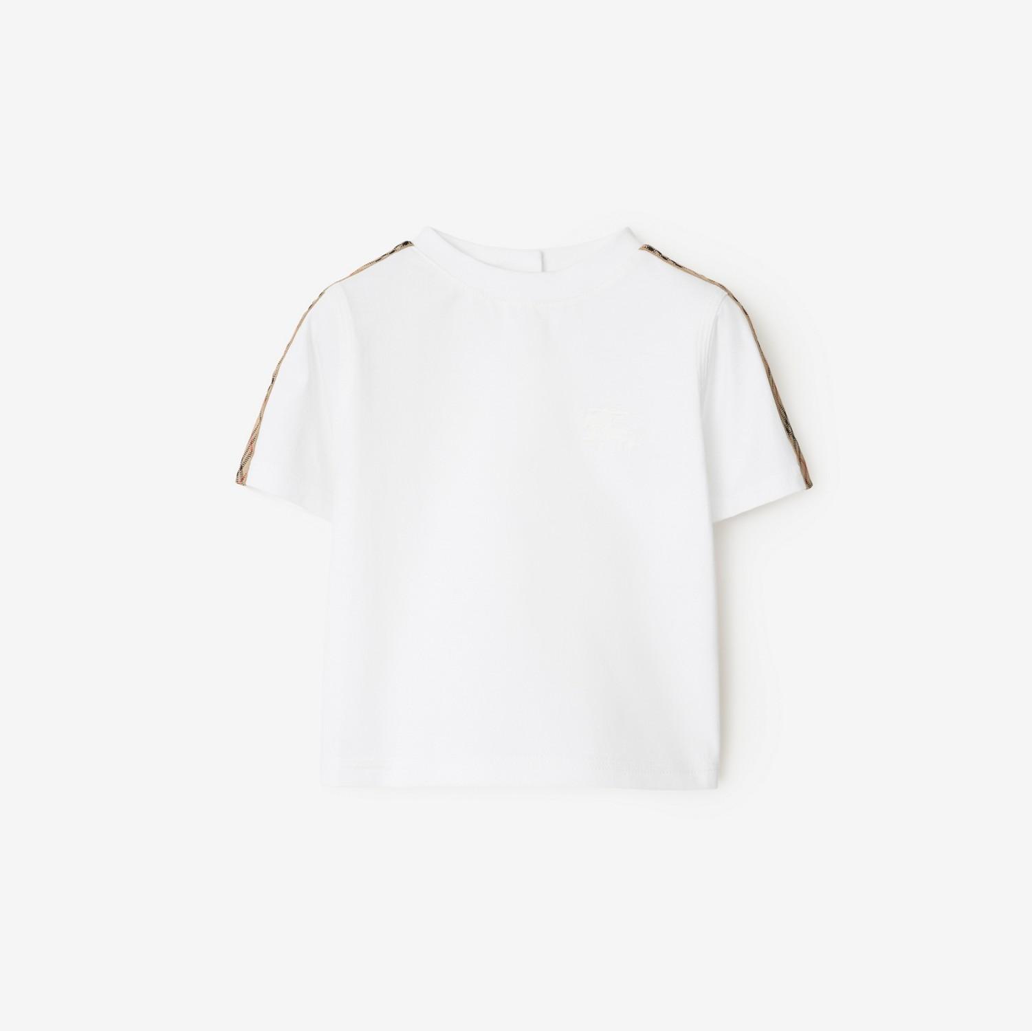 Check Trim Cotton T-shirt by BURBERRY