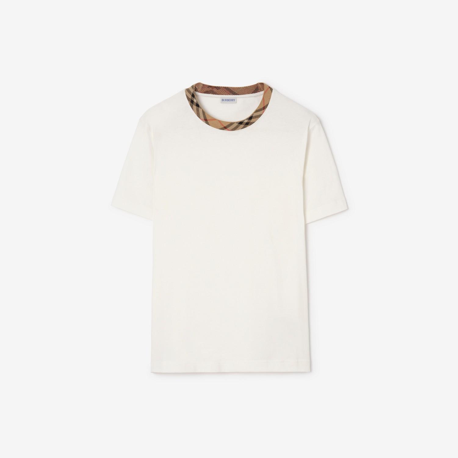 Check Trim Cotton T-shirt by BURBERRY