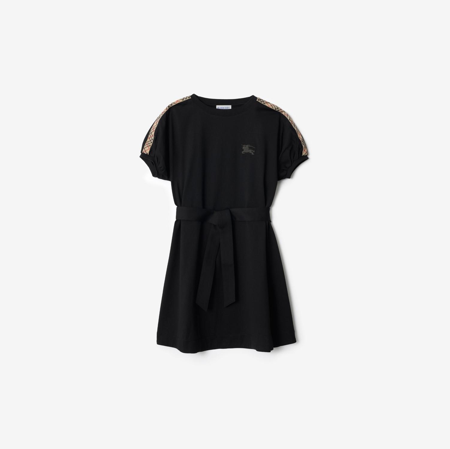 Check Trim Cotton T-shirt Dress by BURBERRY